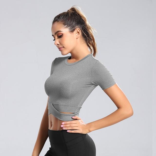 Fitness Crop Top "Cesc" - mit langen oder kurzen Ärmeln - GYMAHOLICS