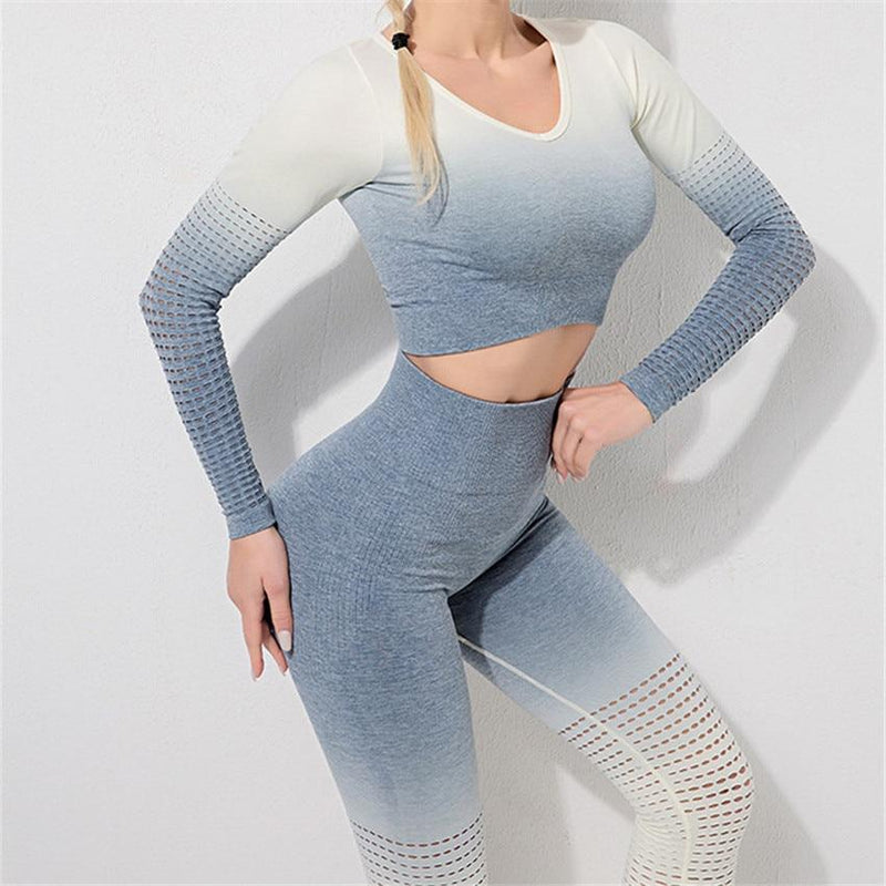 Fitness Set "Nuri", 2-teilig - Crop Top & High Waist Leggings - GYMAHOLICS