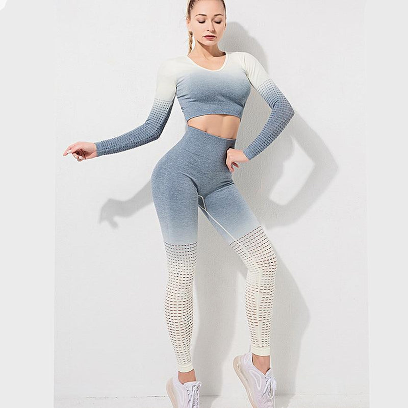 Fitness Set "Nuri", 2-teilig - Crop Top & High Waist Leggings - GYMAHOLICS