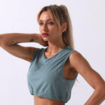 Crop Top "Gue" - mit Kordelzug - GYMAHOLICS