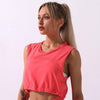 Crop Top "Gue" - mit Kordelzug - GYMAHOLICS