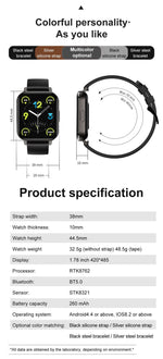 Fitness Smartwatch "Faiz" - Großes Display - GYMAHOLICS