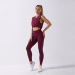 Fitness Set "Vas" - Crop Top & Leggings - GYMAHOLICS