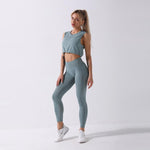 Fitness Set "Vas" - Crop Top & Leggings - GYMAHOLICS