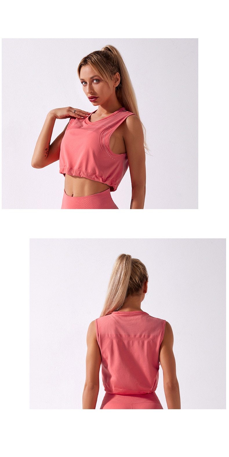 Crop Top "Gue" - mit Kordelzug - GYMAHOLICS