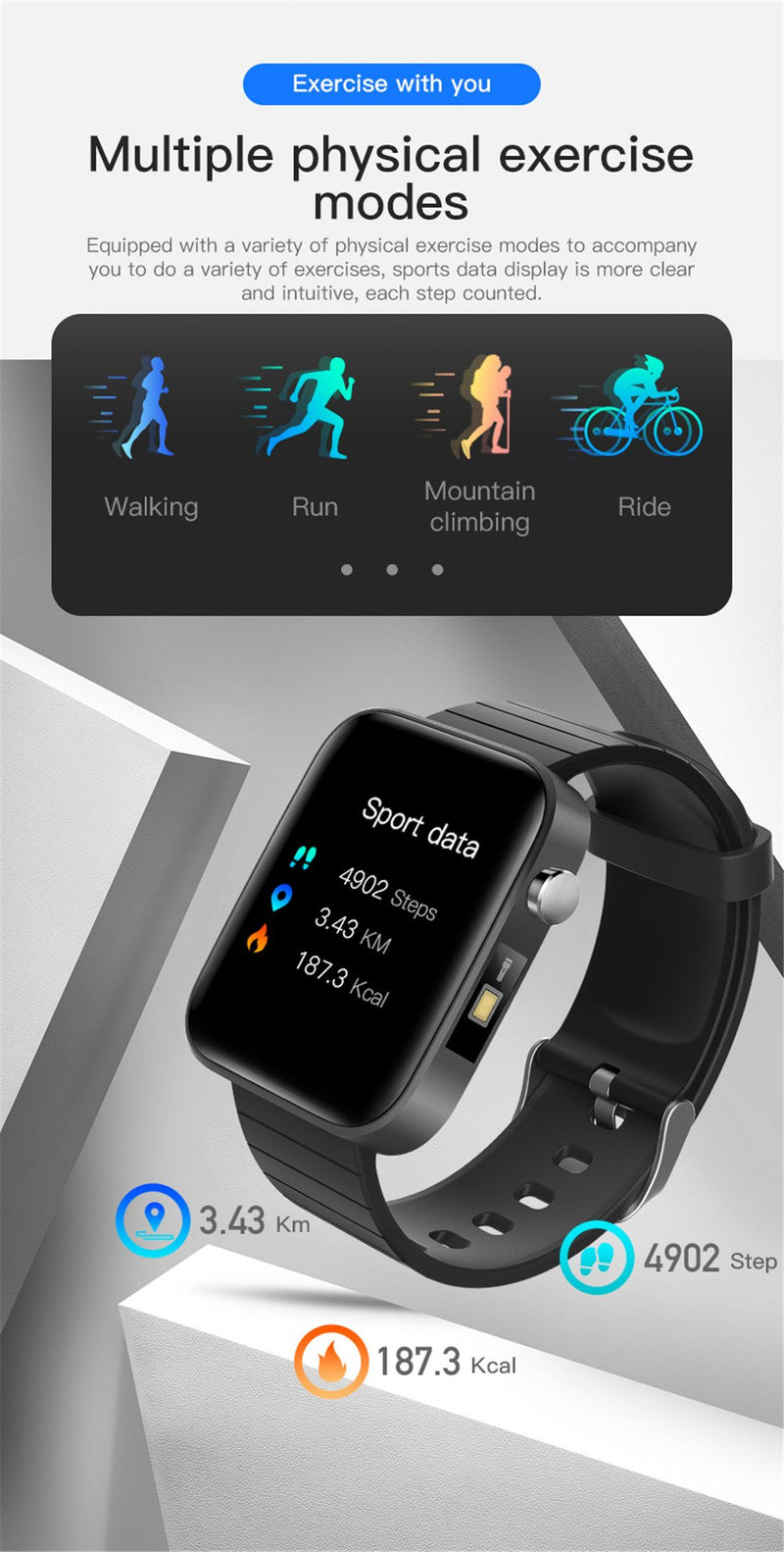 Fitness Smartwatch "Adan" - 1.54 Zoll Display - GYMAHOLICS