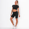 Fitness Set "Juna" - Crop Top & Biker Shorts - GYMAHOLICS