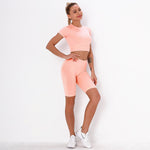 Fitness Set "Juna" - Crop Top & Biker Shorts - GYMAHOLICS