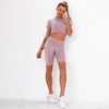 Fitness Set "Juna" - Crop Top & Biker Shorts - GYMAHOLICS