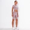 Fitness Set "Juna" - Crop Top & Biker Shorts - GYMAHOLICS