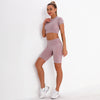 Fitness Set "Juna" - Crop Top & Biker Shorts - GYMAHOLICS