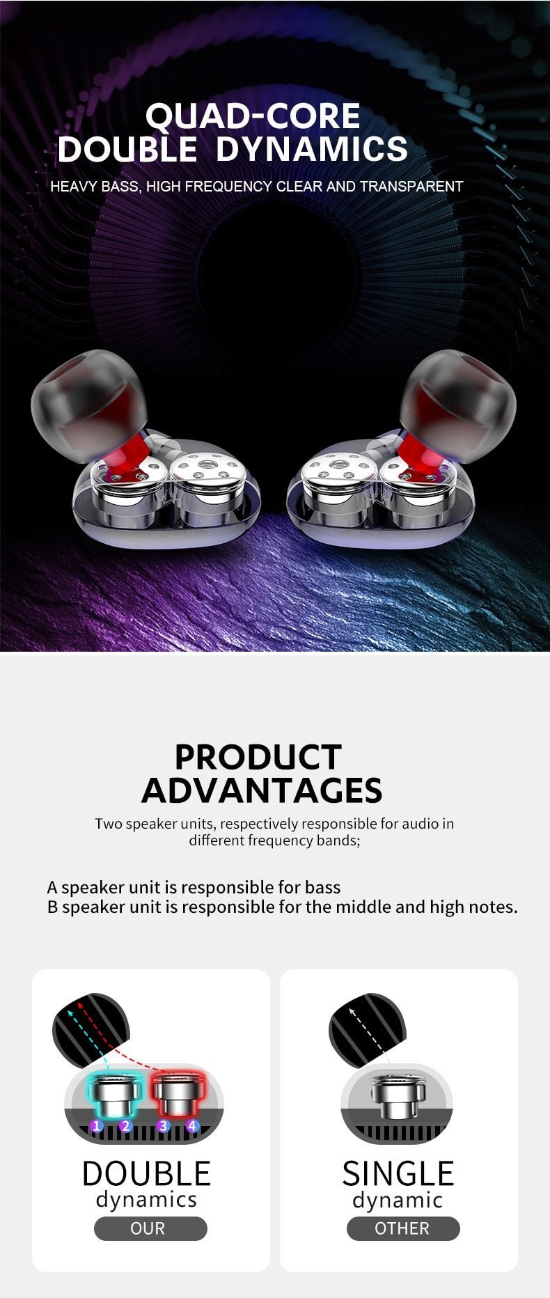 X9 Dual Dynamic Bluetooth Kopfhörer - kabellos und wasserfest - für alle Smartphones - GYMAHOLICS