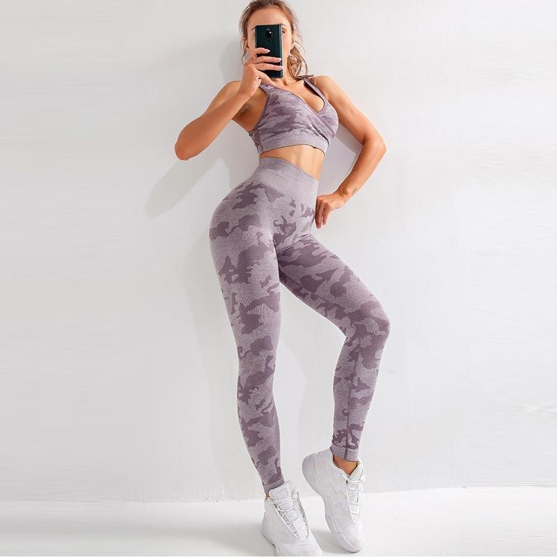 Fitness Set "Zack", 2-teilig - Camouflage - Leggings und Sport BH - GYMAHOLICS