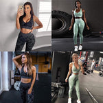 Fitness Set "Zack", 2-teilig - Camouflage - Leggings und Sport BH - GYMAHOLICS